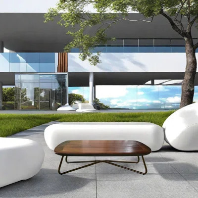 Outdoor Courtyard Patio Coffee Table Square 39.37'' L x 39.37'' W Outdoor Coffee Table | Wayfair North America
