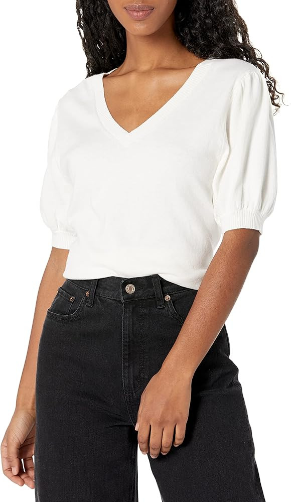 The Drop Women's Cindy Short Puff-Sleeve Crewneck Sweater | Amazon (US)
