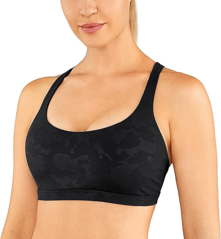 Strappy Sports Bras for Women - Criss Cross Back Sexy Wireless Padded Yoga Bra Cute Workout | Amazon (US)