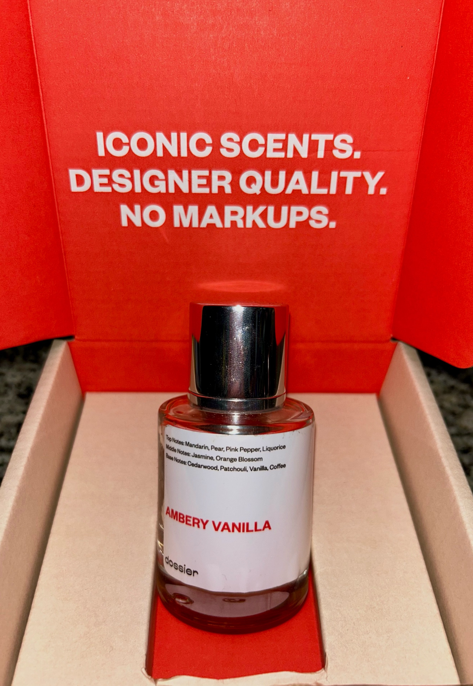 dossier ambery vanilla inspired by YSL black opium. 
a very fresh & sexy vanilla scent. not too overpowering & drys down nice. a very good dupe in my opinion & lasts all day long. 

#LTKbeauty #LTKfindsunder50 #LTKSpringSale