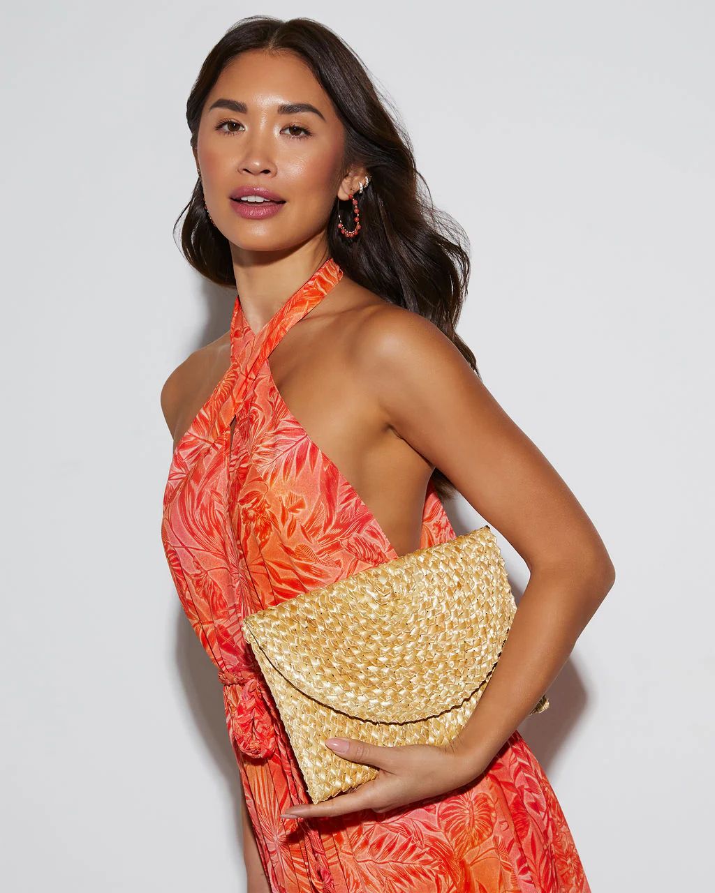 Just Beachy Straw Foldover Clutch | VICI Collection