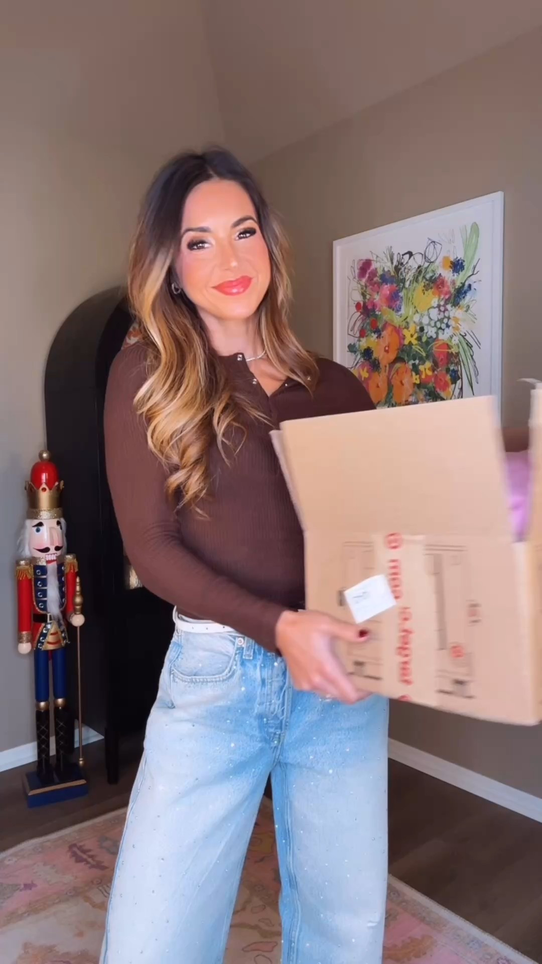 I’m wearing my true size in all of them except the pink Santa I sized up! The sparkley jeans are so cute- I need to size down one! 

#LTKFindsUnder50 #LTKFindsUnder100 #LTKSaleAlert