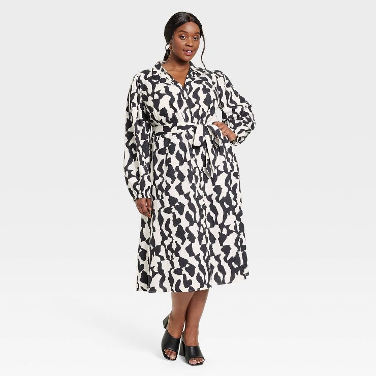 Women's Balloon Long Sleeve Shirtdress - Ava & Viv™ | Target