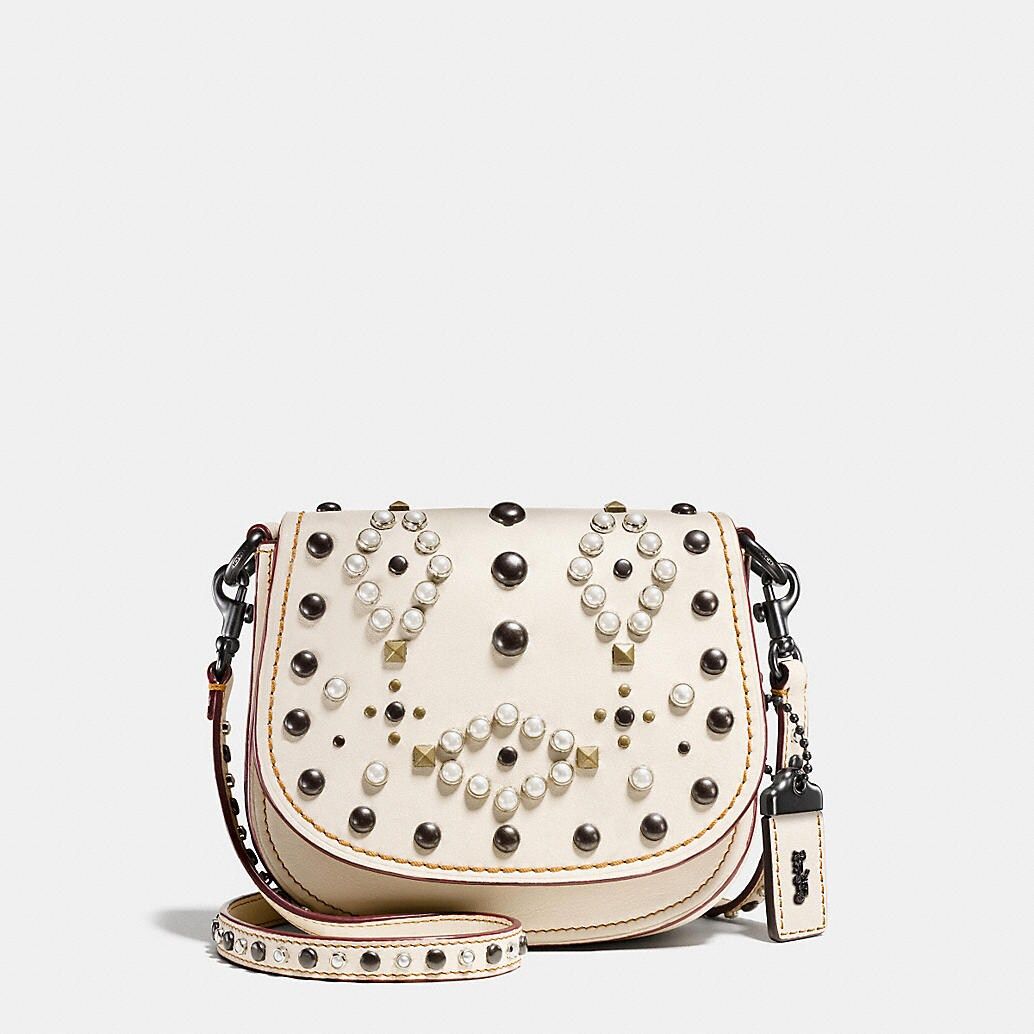 Western Rivets Saddle Bag 17 in Glovetanned Leather | Coach (US)