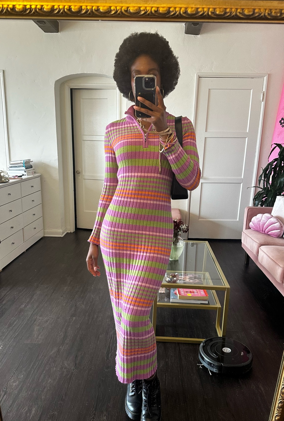This knit dress is perfect for gloomy weather, so soft & comfy. Wearing it everyday! #knitdress #springdresses 