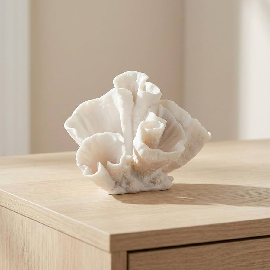 Resin Coral Decorative Sculpture – Coastal Figurine Accent for Bookshelf Styling, Coffee Tables... | Amazon (US)