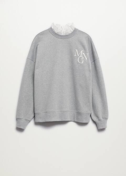 Embroidered cotton sweatshirt | MANGO (US)