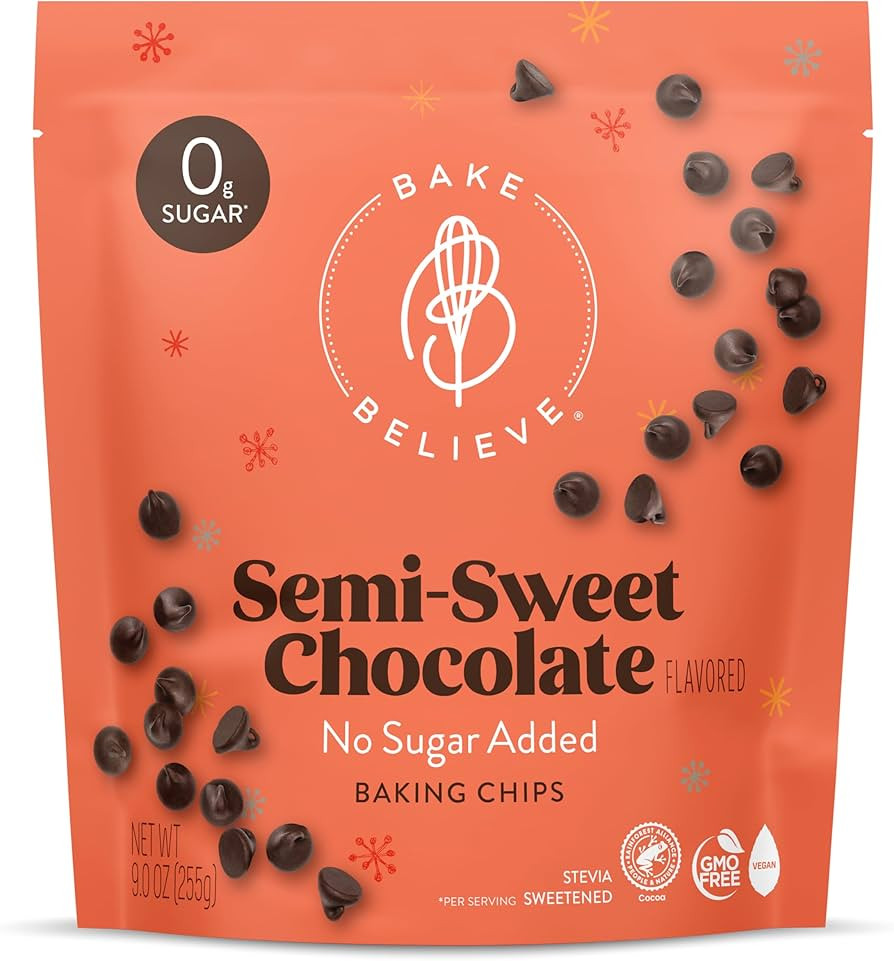 Bake Believe Semi-Sweet Chocolate Flavored Baking Chips | Stevia Sweetened | Keto-Friendly | Vega... | Amazon (US)