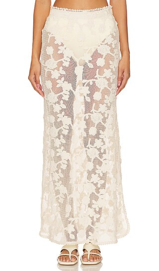 x REVOLVE Cyprus Maxi Skirt in Ivory | Revolve Clothing (Global)