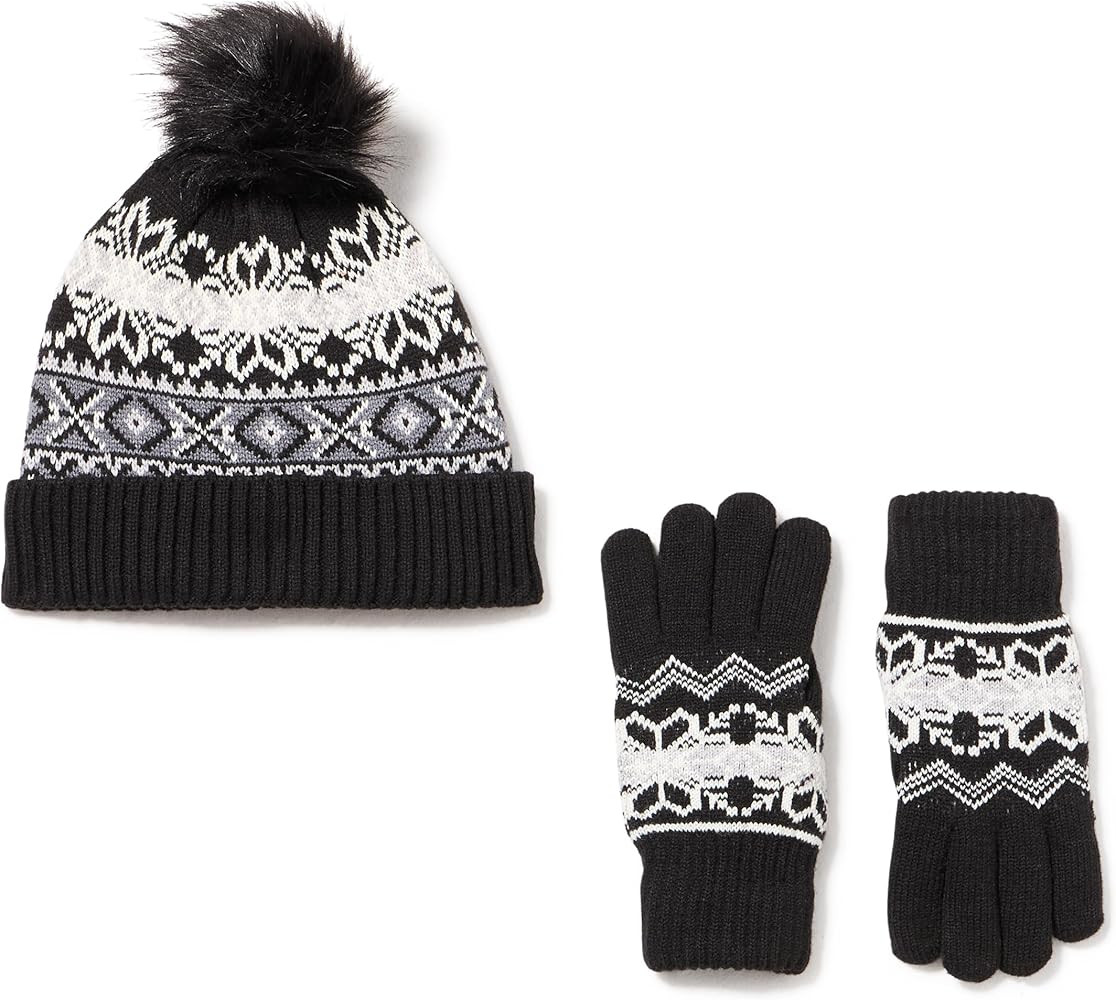 MUK LUKS Women's Wool Blend Hat/Glove Set | Amazon (US)