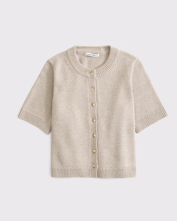 Short-Sleeve Crew Cardigan | Abercrombie & Fitch (UK)