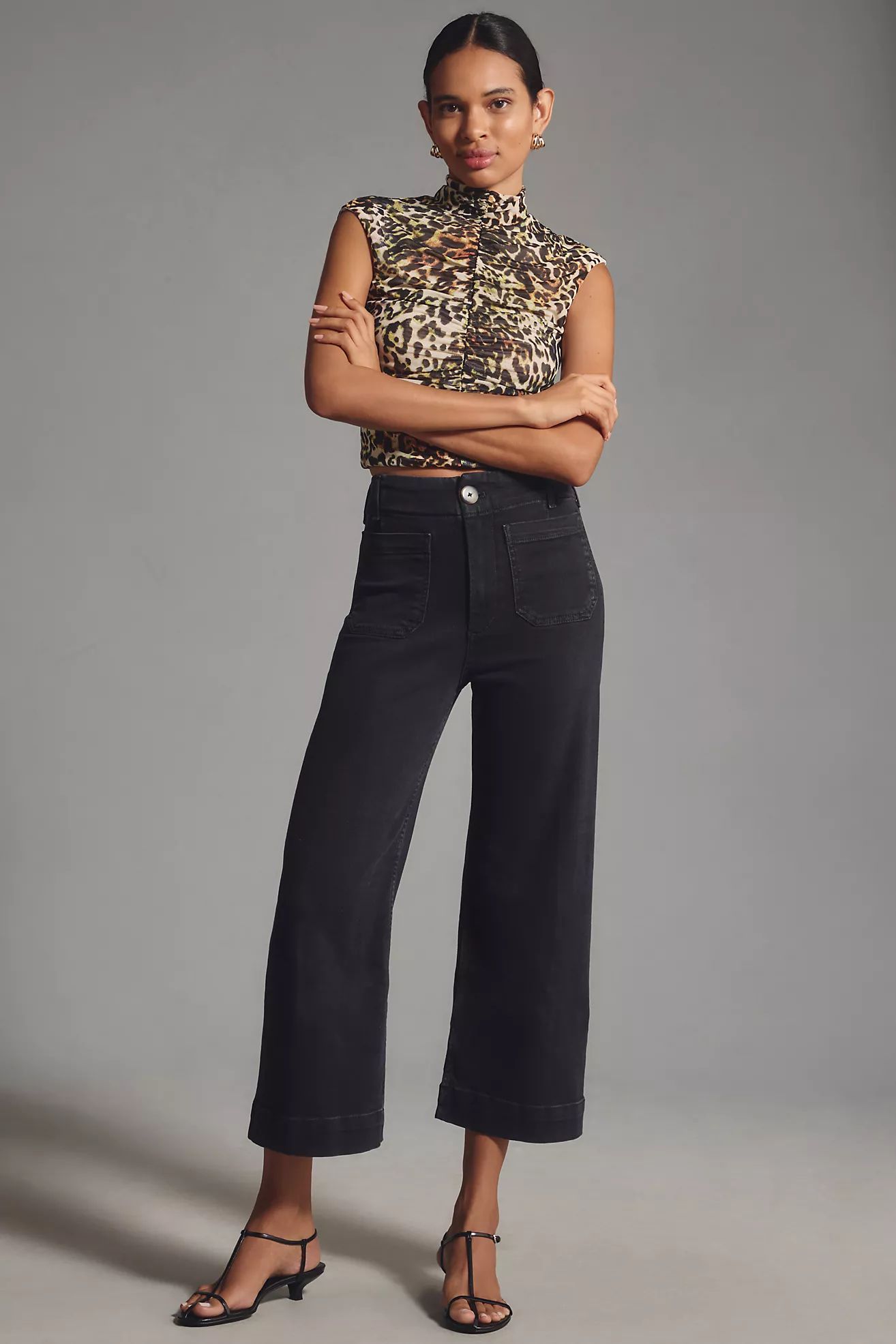 The Colette Denim High-Rise Cropped Wide-Leg Jeans by Maeve | Anthropologie (US)