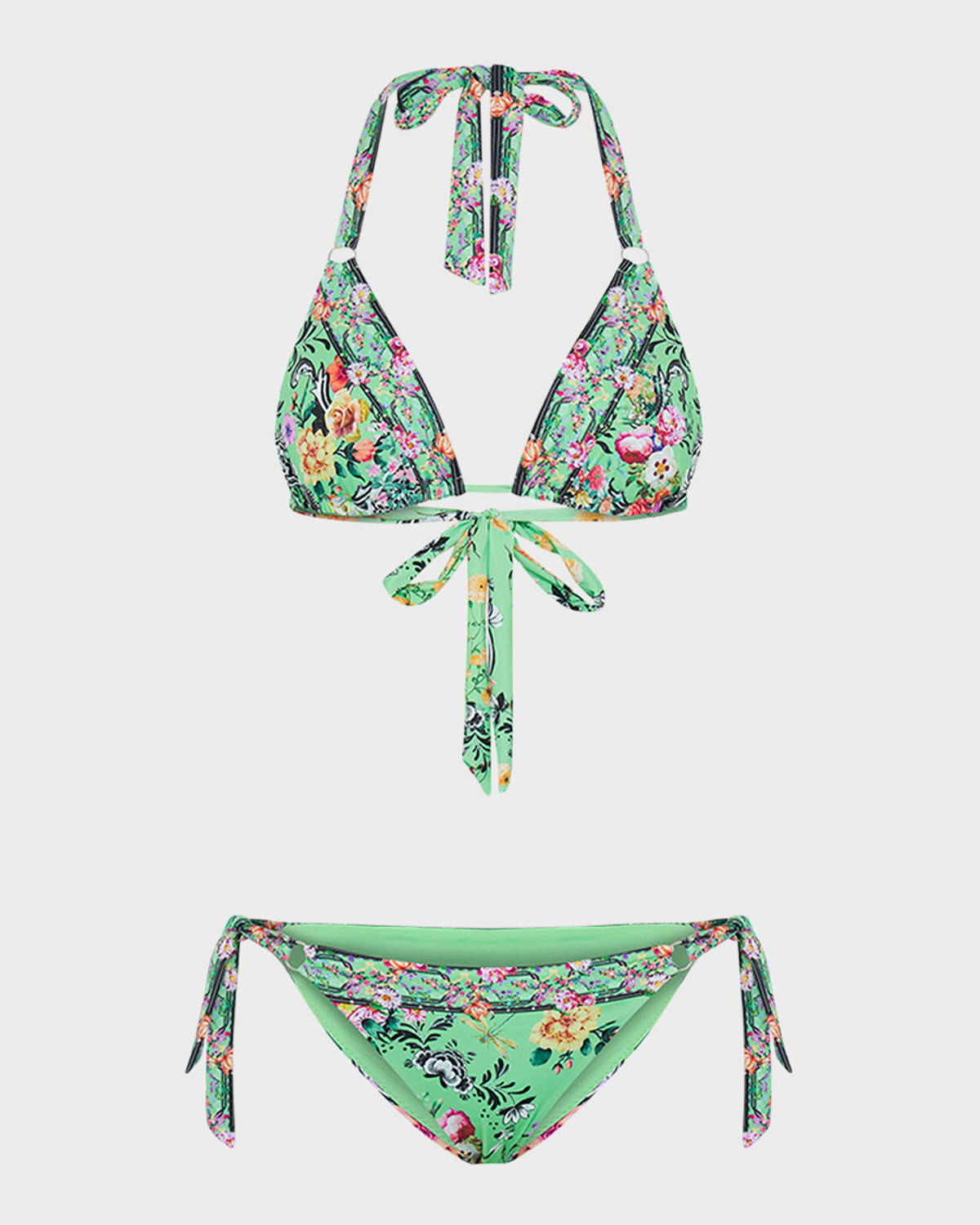 Porcelain Dream Soft Tie Triangle Two-Piece Bikini Set | Neiman Marcus