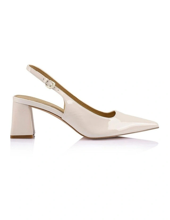 SIRENYarra Pointed Toe Slingbacks Heel in Chalk Patent | Myer