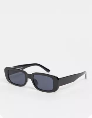 Monki Ray rectangle sunglasses in black | ASOS (Global)