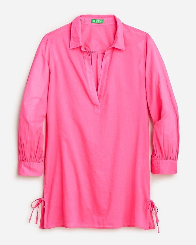 Cotton voile tunic cover-up with side ties | J.Crew US