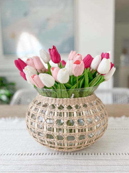 I've been enjoying these real-touch tulips from Amazon all spring, and they are so affordable! My vase (size large) is also currently 20% off! 
- 
coastal home decor, spring home decor, spring blooms, faux flowers, faux tulips, amazon flowers, amazon tulips, amazon spring decor, woven vases, oversized vases, serena & lily vase, cayman vase, coastal vases, large vases, round vases, dining room decor, dining table decor, coastal artwork, abstract artwork, coastal wall decor, dining table centerpiece, oversized art, blue artwork, valentine's day decor, amazon finds, amazon home finds, amazon home decor, serena & lily decor, amazon decor, spring decor, large vases, coastal dining room

#LTKsalealert #LTKhome #LTKfindsunder100