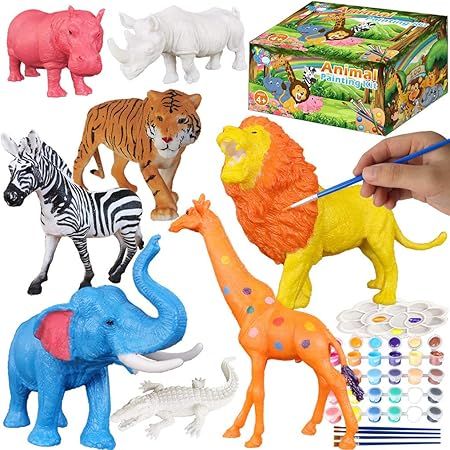 Yileqi Safari Animal Painting Kit for Kids Crafts and Arts Set, Jumbo Jungle Animal Toy Art and C... | Amazon (US)