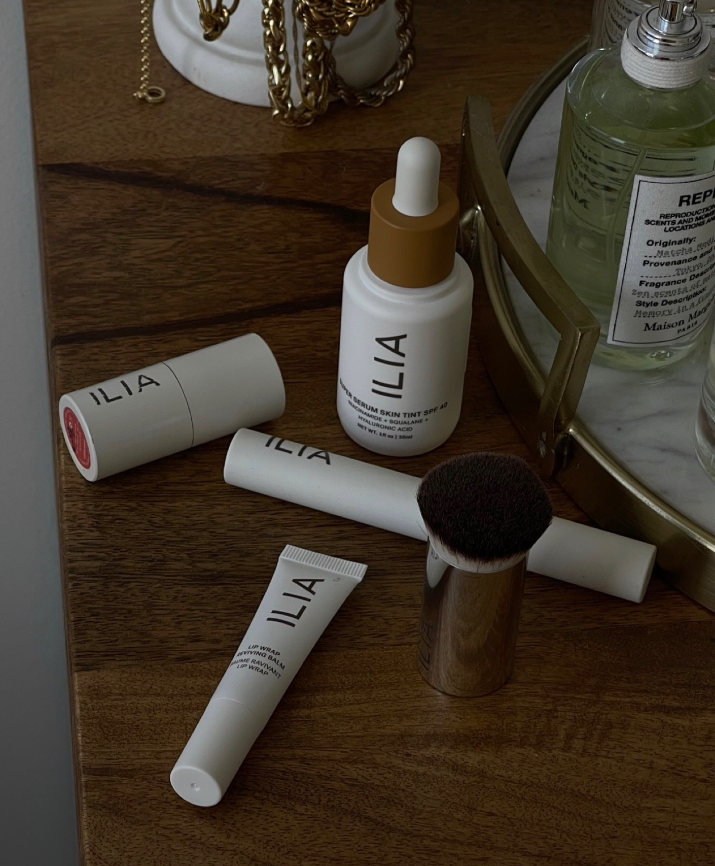 Makeup favorites Ilia check and lip stain, mascara, skin tint, lip balm & brush #makeup #ilia 

#LTKSeasonal #LTKstyletip #LTKbeauty