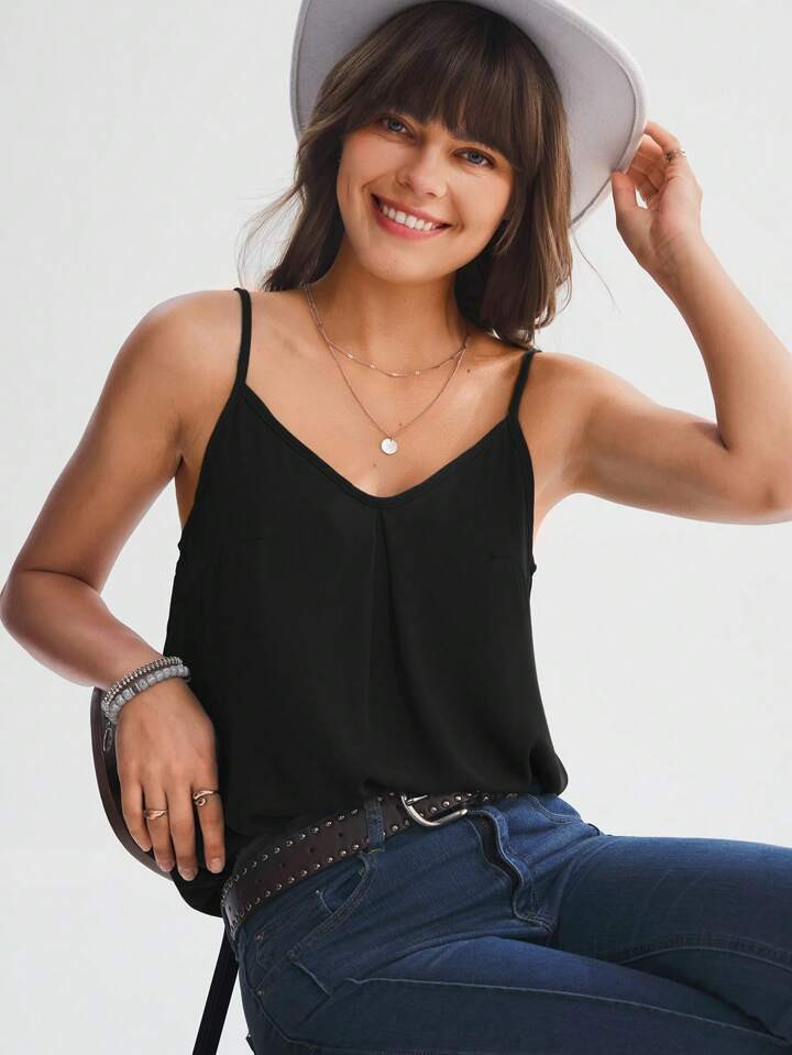 SHEIN LUNE Regata Camisole Feminina De Cor Sólida | SHEIN