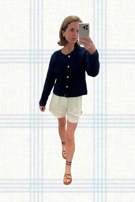 Sale alert classic spring look textured cardigan linen blend shorts 

#LTKStyleTip #LTKFindsUnder50 #LTKSaleAlert