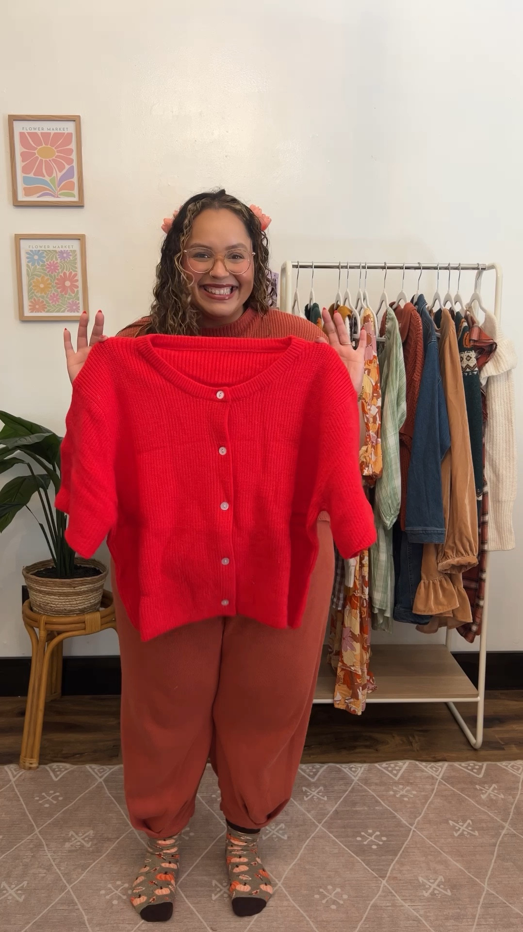 fall outfit Inspo on a size 16 
short sleeve cardigan, cheetah print pants

#LTKFindsUnder50 #LTKPlusSize #LTKStyleTip