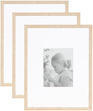Kate and Laurel Adlynn Rectangle Picture Frame Set of 3; 16 x 20 matted to 8 x 10; Natural; Trans... | Amazon (US)