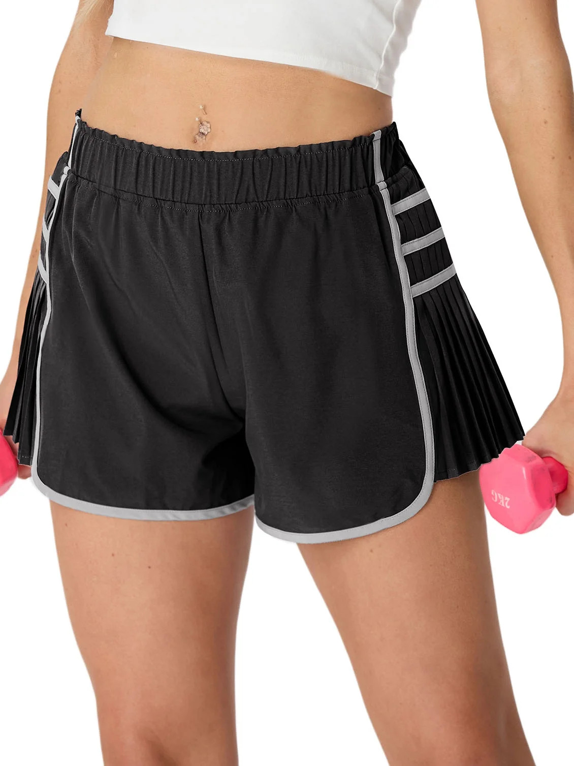 Cueply Women's Workout Shorts Pleated Running Athletic Gym Shorts with Liner Quick Dry | Walmart (US)