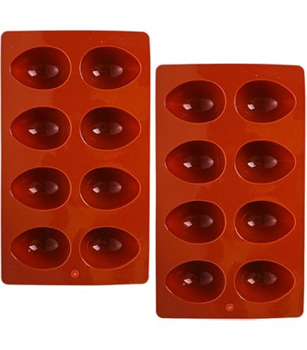 2 Pack 8-Cavity Easter Egg Silicone Baking Molds, Food-Grade Reusable Molds for DIY Chocolate, Ca... | Amazon (US)