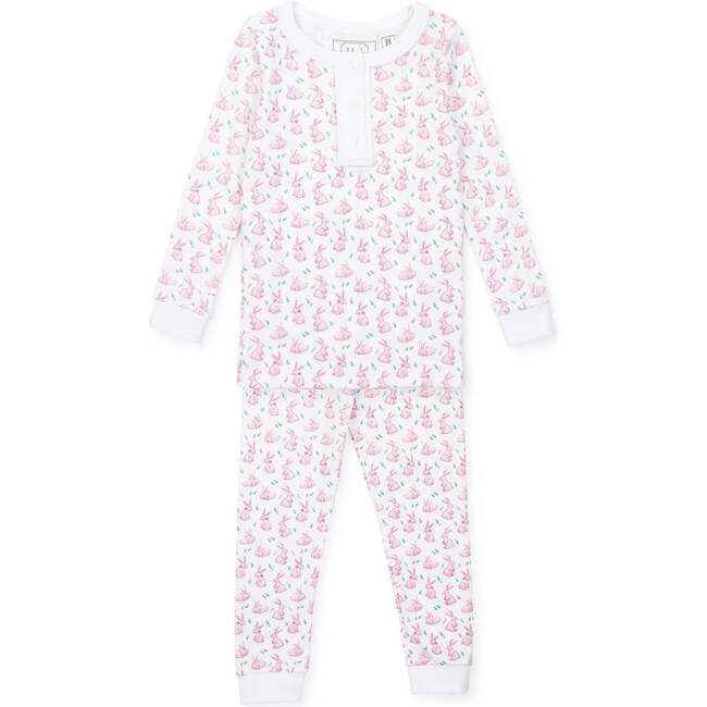 Alden Girls' Pajama Pant Set, Bunny Hop Pink | Maisonette