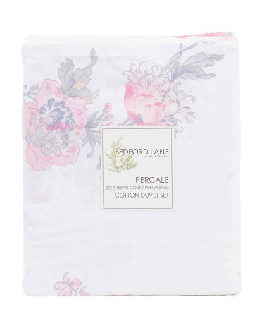 200tc Cotton Percale Floral Duvet Set | TJ Maxx