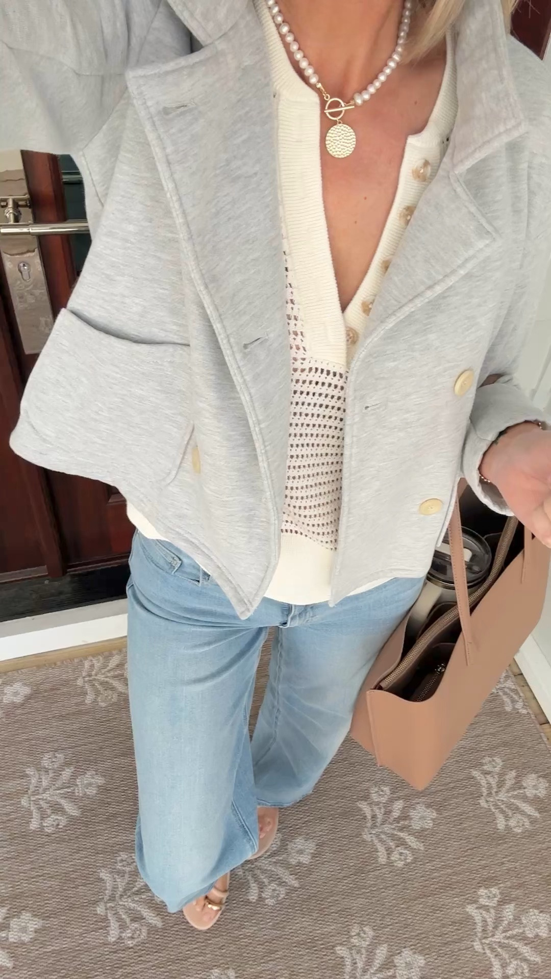 Spring outfit! I am 5’11” wearing small tops and 27x34 jeans. The inseam on these is a little short compared to other brands.  

#LTKTall #LTKOver40 #LTKootd