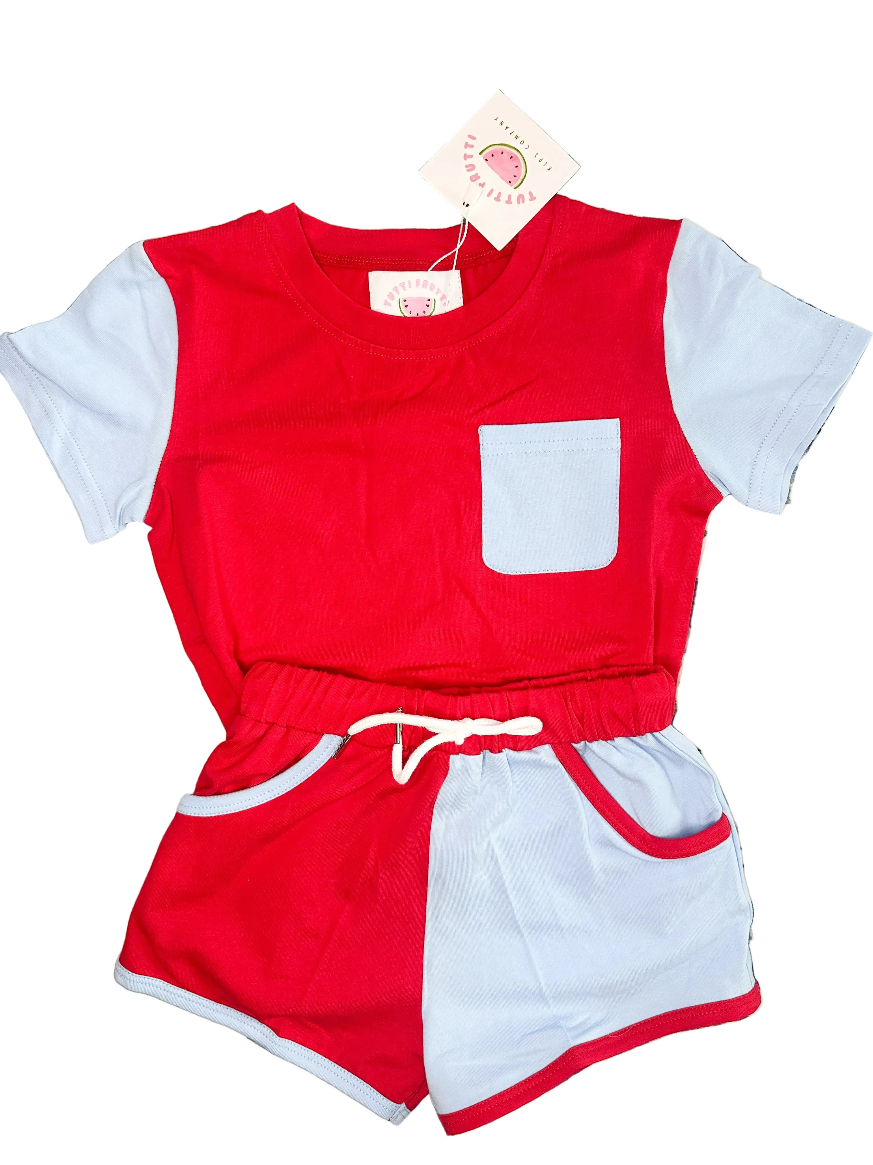 Summer Colorblock Shorts Set Boy | Tutti Frutti Kids Co