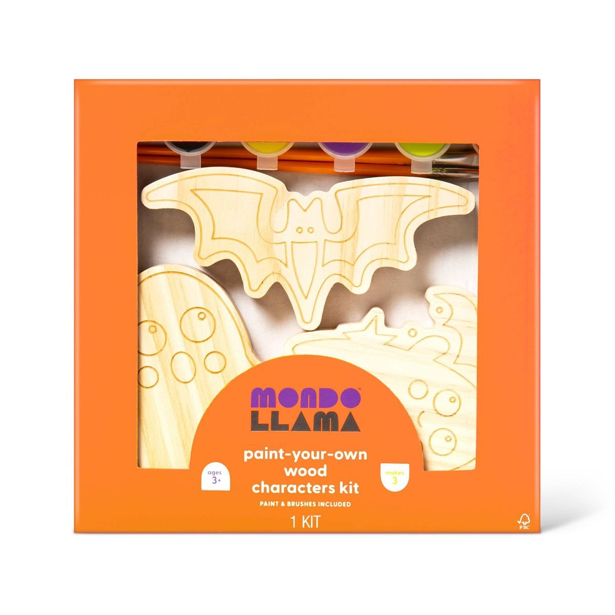 Halloween Paint-Your-Own Wood Ghosts and Bat Kit - Mondo Llama™ | Target