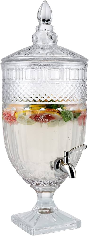 MOLIGOU Glass Beverage Dispenser, 1.3 Gallon Drink Dispenser with Stainless Steel Spigot, Wide Mo... | Amazon (US)