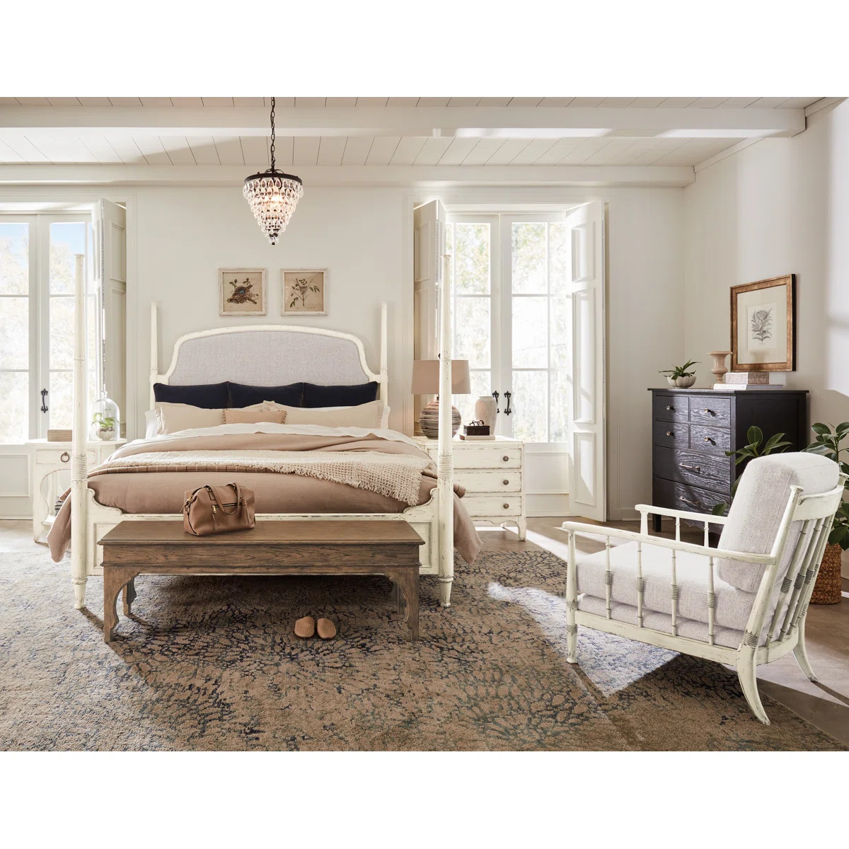 Alcy Upholstered Four Poster Bed | Wayfair North America