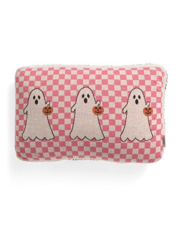 14x22 Boo Checkered Pillow | TJ Maxx