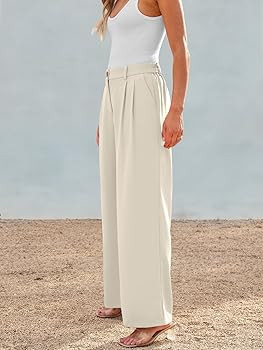 AUTOMET Women Wide Leg Dress Pants High Waisted Loose Fit Business Casual Work Trousers with Pock... | Amazon (US)