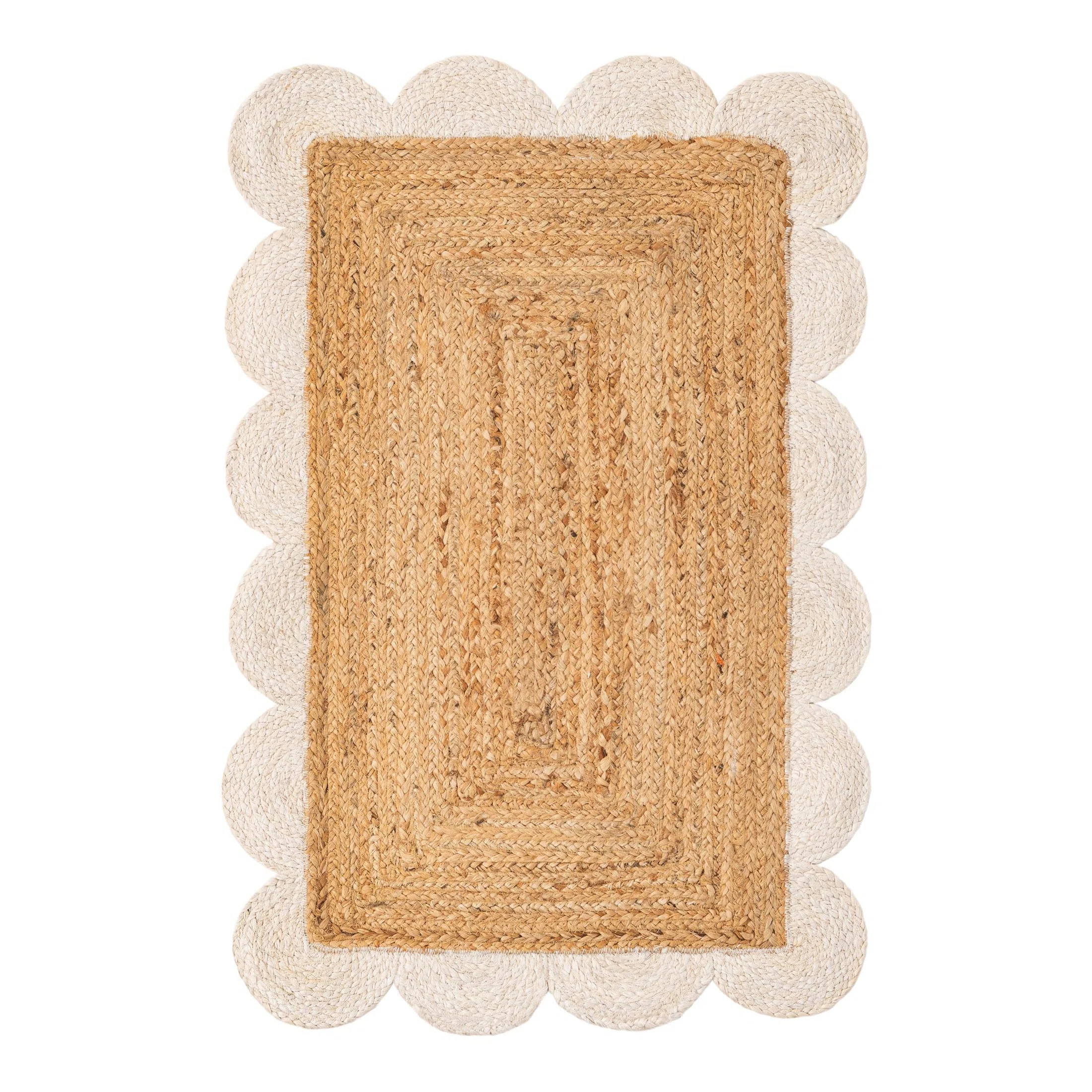Solid Scallop Braided Jute Rug | Wayfair North America