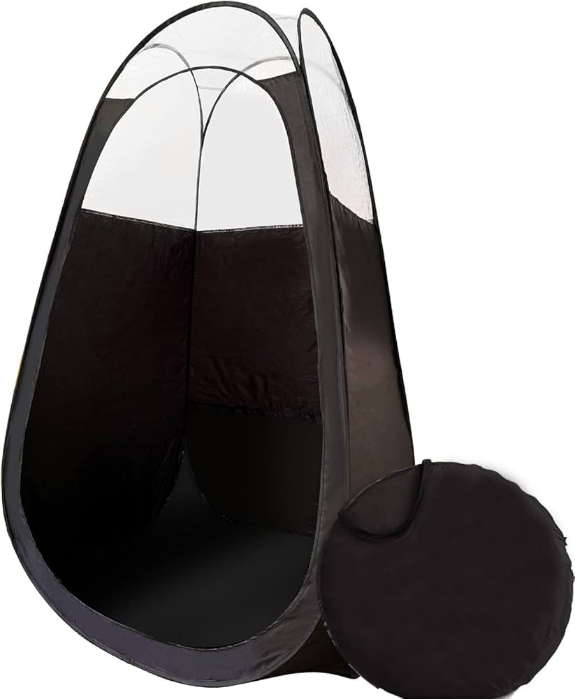 Large Deluxe Spray Tanning Pop Up Tent in 1/3 Clear Black Portable Mobile Tan Booth with Carry Ca... | Amazon (US)
