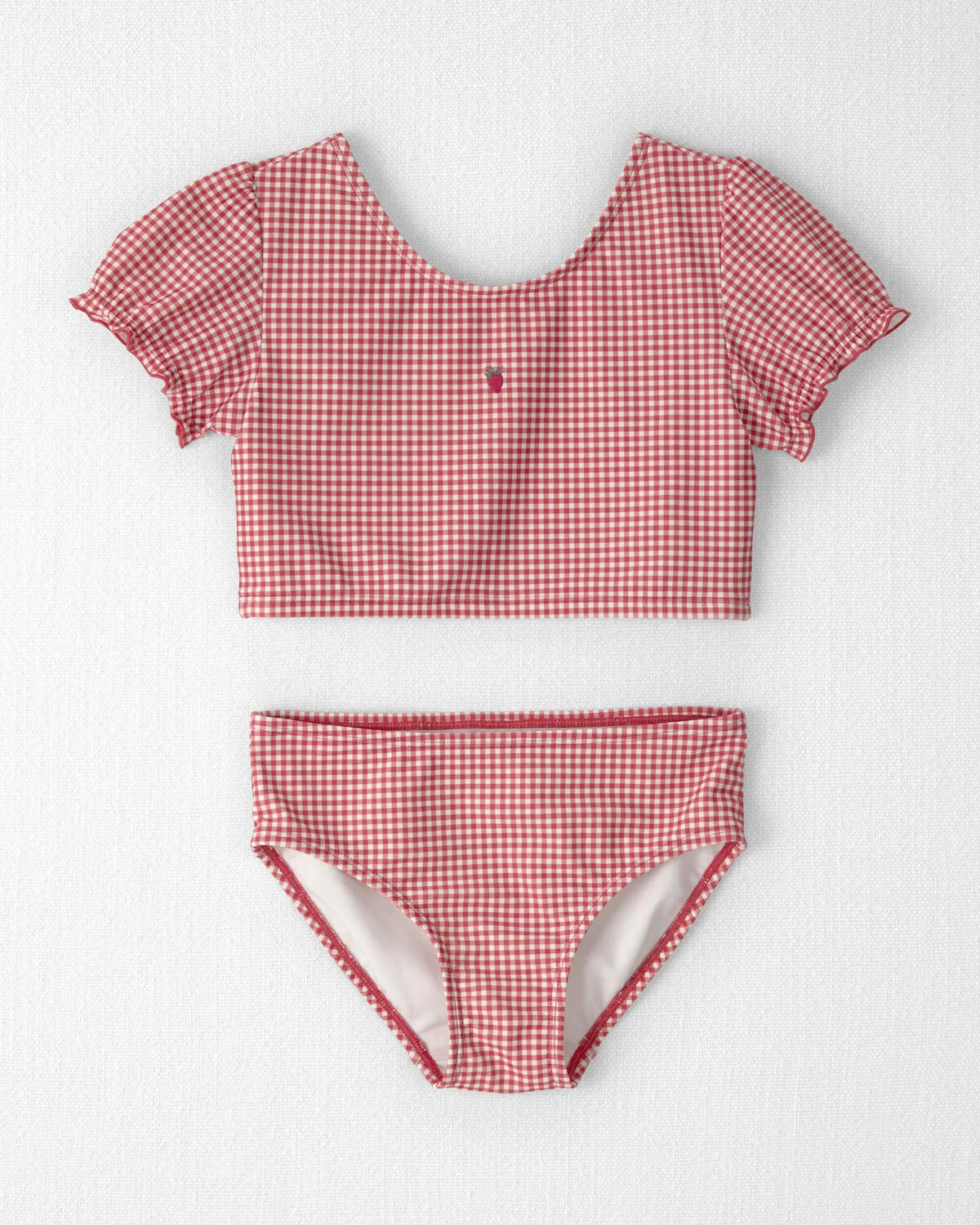 Girls 2-Piece Recycled Tankini Set in Red Gingham - Little Planet | Carter's | Carter's Inc