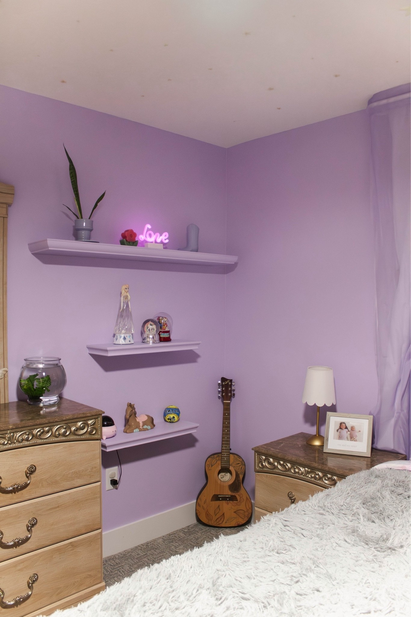 We painted these shelves from goodwill the same color as the wall paint. Everyone has been commenting they really like that look! 

Most of this stuff was bought used or gifted to our daughter. But I did link what I found stuff on the market.

#LTKmomlife #LTKHome #LTKKids