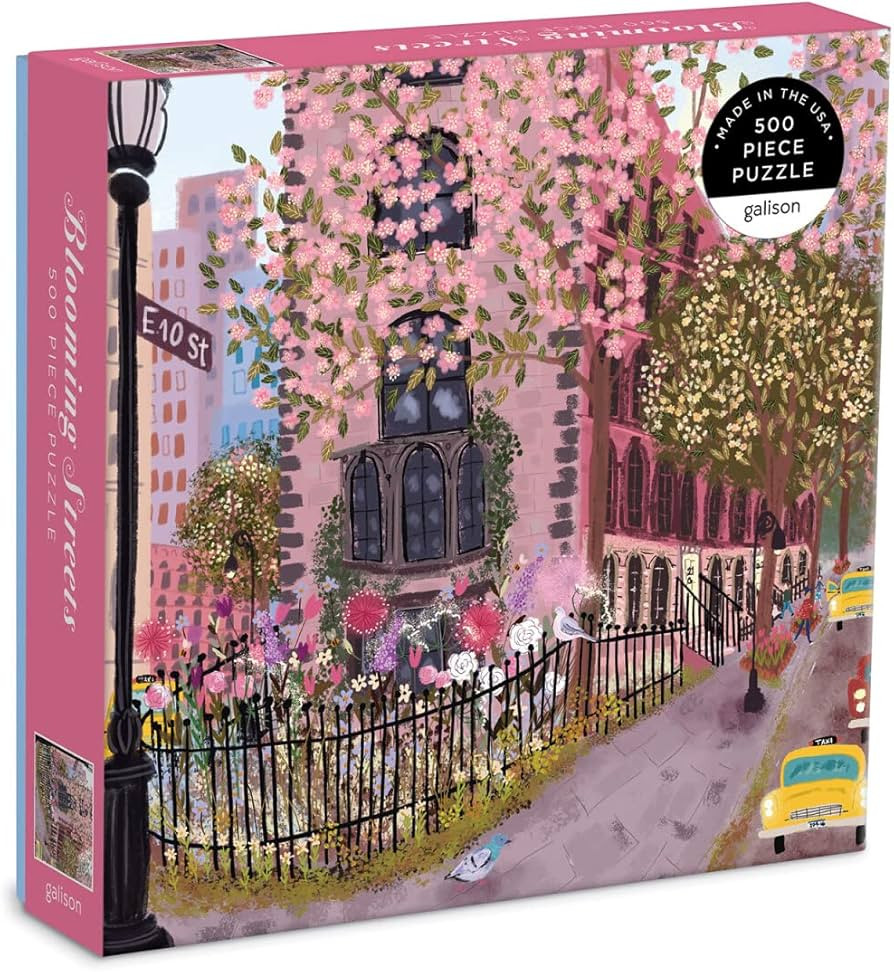 Blooming Streets 500 Piece Puzzle from Galison - Beautifully Illustrated Jigsaw Puzzle of a Local... | Amazon (US)