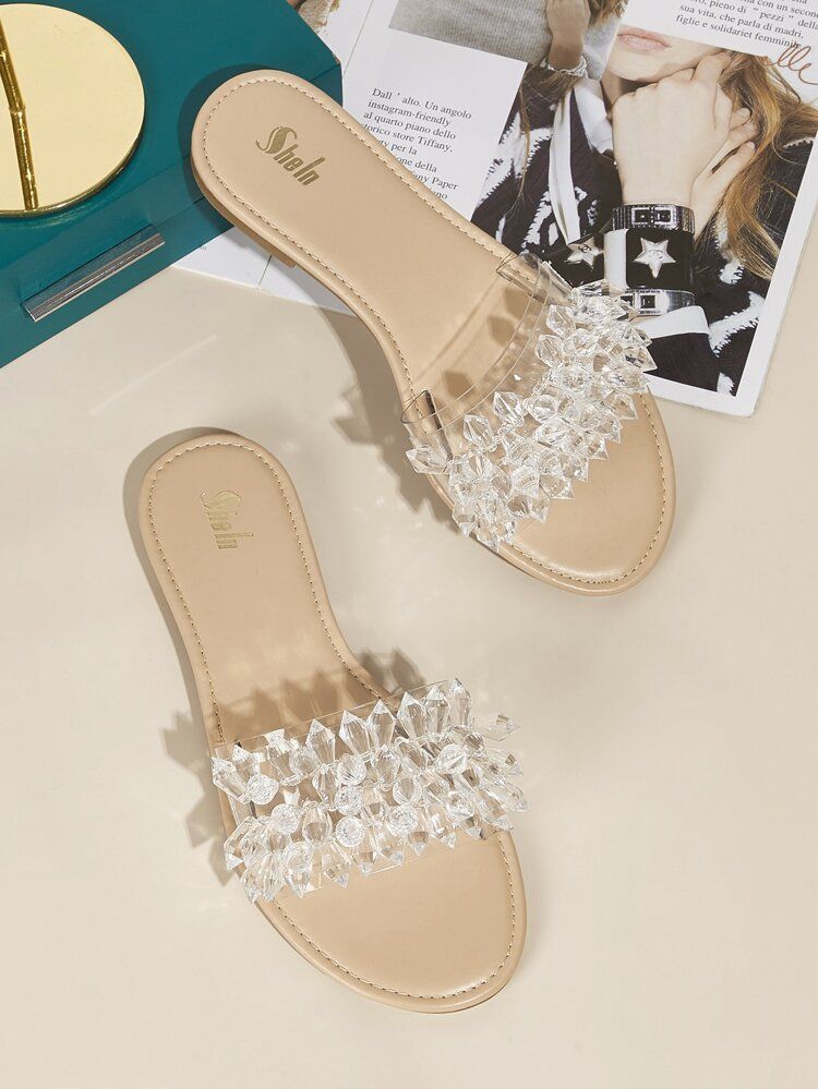 Crystal Decor Slide Sandals | SHEIN