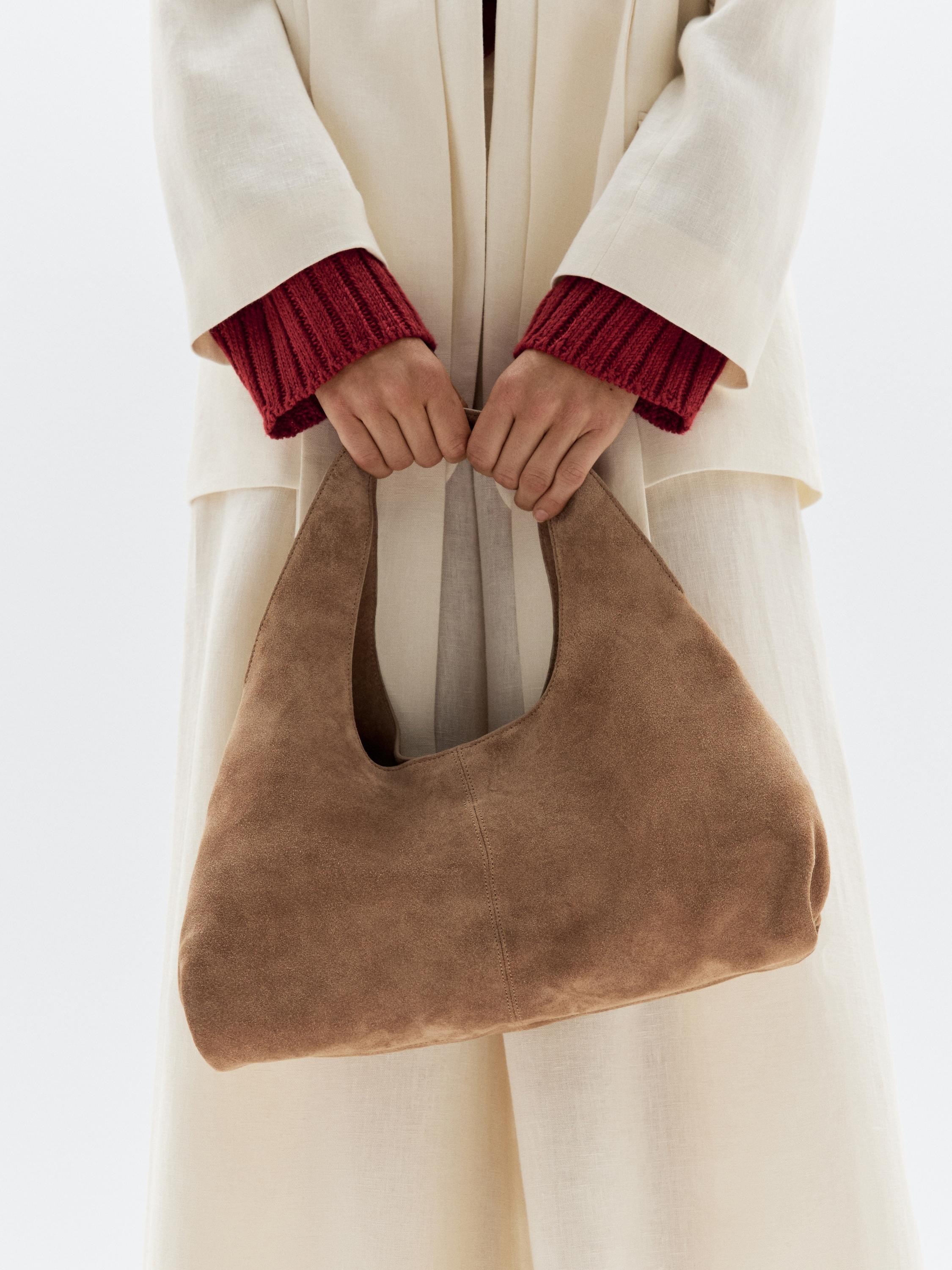 Mittelgroße Damentasche aus Rauleder | Massimo Dutti DE