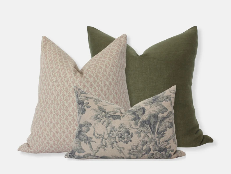 Olive Pillow Combination, Throw Pillow Sets Modern, Neutral Pillow Cover Set, Olive Throw Pillow ... | Etsy (US)