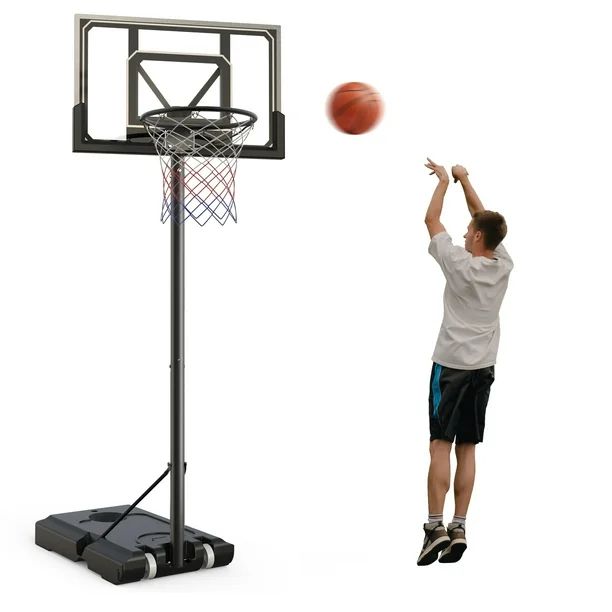 VIRNAZ  44" Portable Basketball Hoop Goal 4.8 - 10 Ft. Height Adjustable for Outdoor Indoor Court... | Walmart (US)