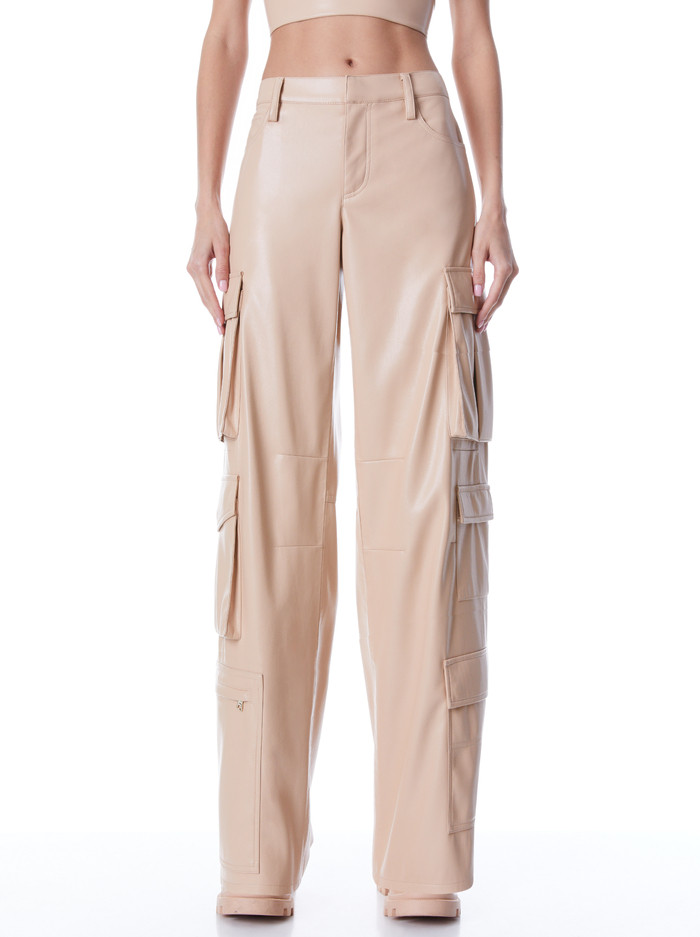 LUIS VEGAN LEATHER CARGO PANT | Alice + Olivia