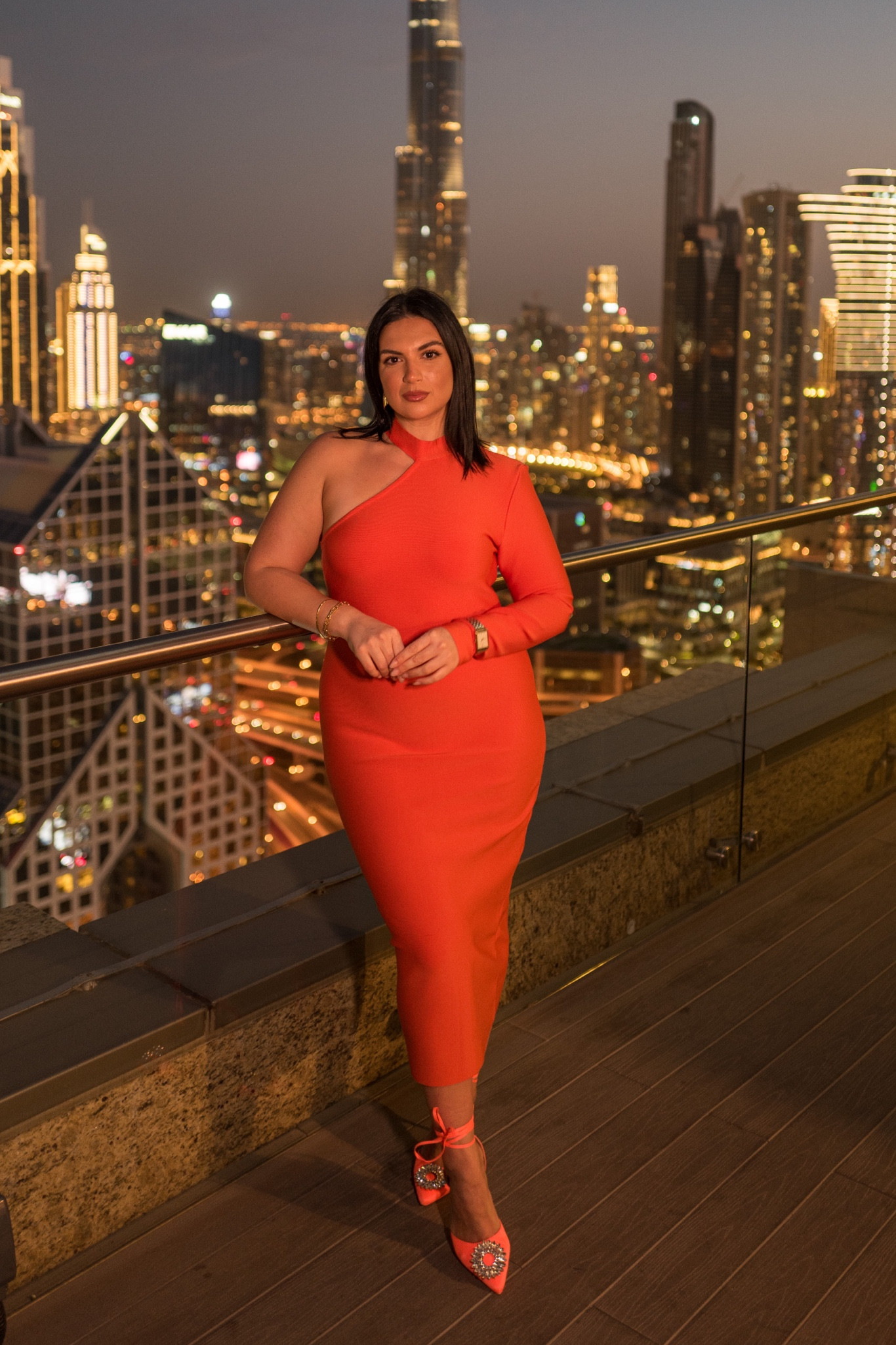 Orange on orange! This midi dress and embellished shoe duo is my absolute favourite when I want to make a statement. Perfect for date night too. I wear 14 in the dress and 7 in the shoes (I'm usually a 6)

#LTKeurope #LTKcurves #LTKunder100