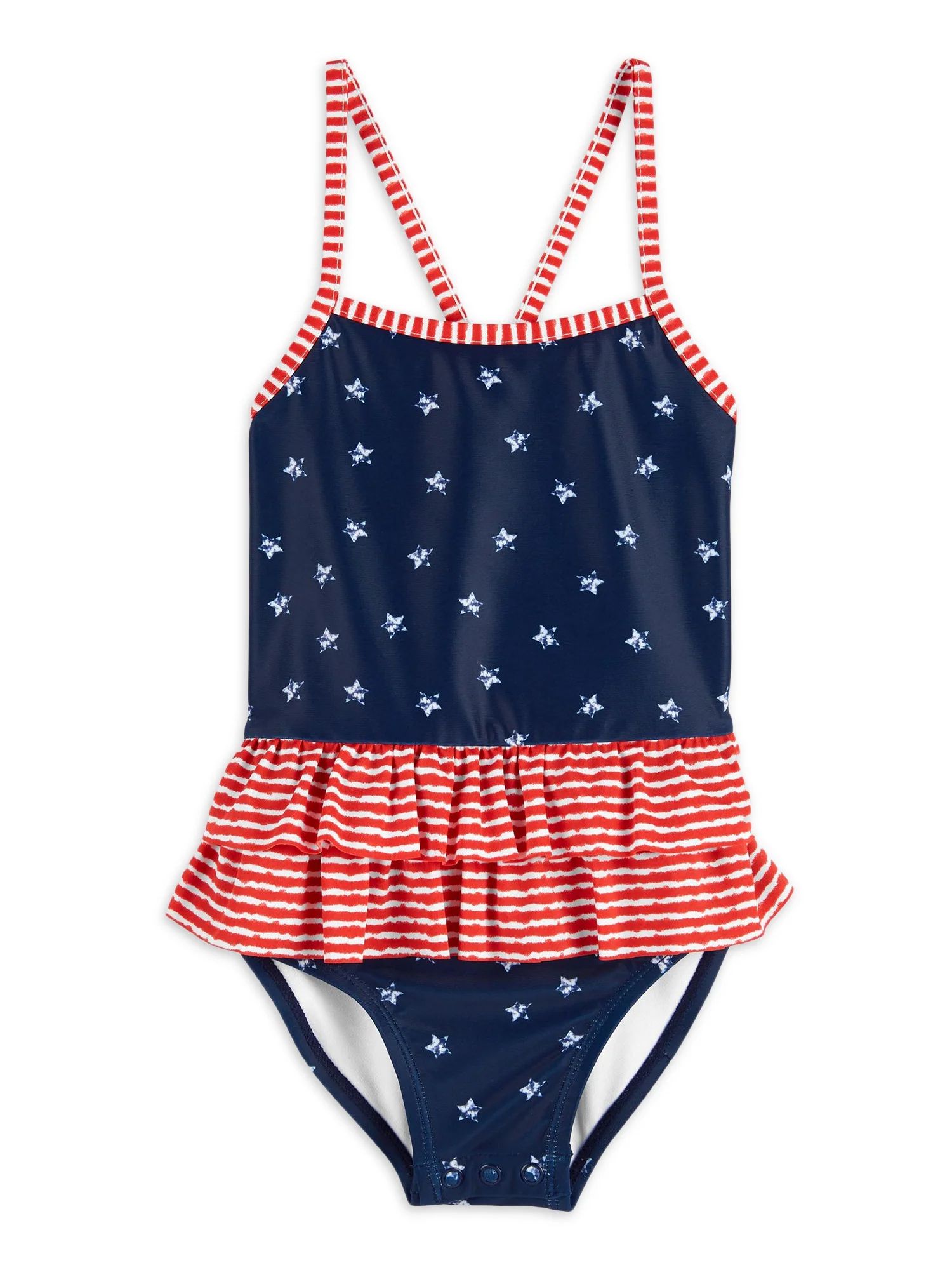 Child of Mine by Carter's Baby and Toddler Girl Patriotic One-Piece Swimsuit, Sizes 12M-5T | Walmart (US)